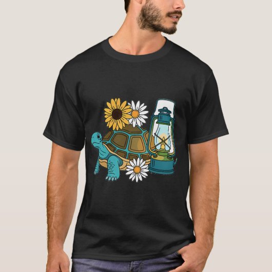 Schildpad kampeerlantaarn cadeau t-shirt (Voorkant)