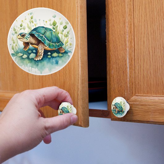 Schildpad Keramische Knop