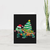 Schildpad Kerstboom Verlicht Santa Hat Schildpad O Kaart (Voorkant)