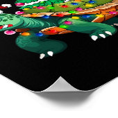 Schildpad Kerstboom Verlicht Santa Hat Schildpad O Poster (Hoek)