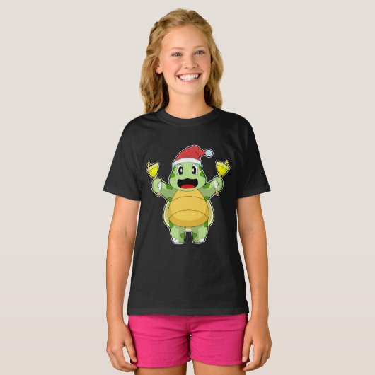 Schildpad Kerstklokken T-shirt (Voorkant volledig)