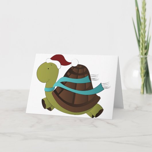 schildpad Kerstmis Feestdagen Kaart (Voorkant)