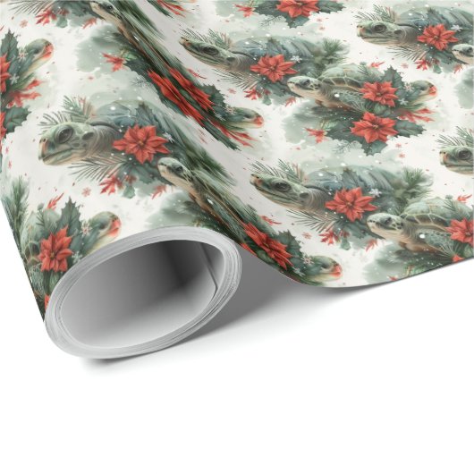 Schildpad Kerstmis Gift Wrap Wrapping Paper Holida Cadeaupapier (Rol Hoek)