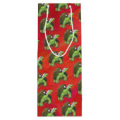 Schildpad Kerstmis Op Rood Wijn Cadeautas (Achterkant)