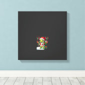 Schildpad Kerstverlichting Lelijke Kerstman Schild Canvas Afdruk (Insitu (Houten vloer))
