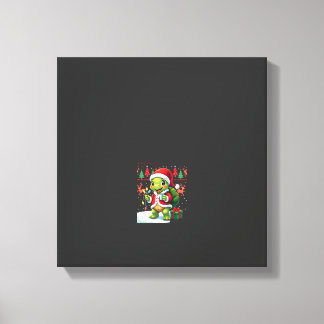 Schildpad Kerstverlichting Lelijke Kerstman Schild Canvas Afdruk