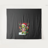 Schildpad Kerstverlichting Lelijke Kerstman Schild Wandkleed (Voorkant (horizontaal))