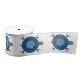 Schildpad (Keya) blauw Satijnen Lint (Spoel)
