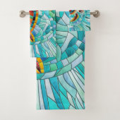 Schildpad Kleurrijke mozaïek kunst Bad Handdoek (Insitu)