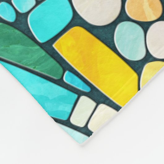 Schildpad Kleurrijke mozaïek kunst Fleece Deken (Hoek)