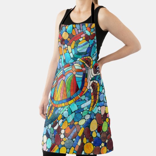 Schildpad Kleurrijke mozaïek kunst Schort (Insitu)