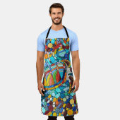 Schildpad Kleurrijke mozaïek kunst Schort (Gedragen)