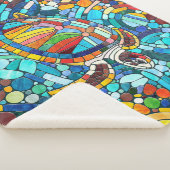 Schildpad Kleurrijke mozaïek kunst Sherpa Deken (3/4)