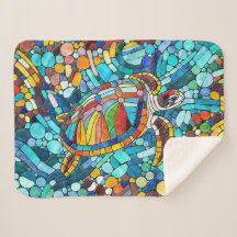 Schildpad Kleurrijke mozaïek kunst