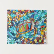 Schildpad Kleurrijke mozaïek kunst