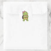 Schildpad knuffel ronde sticker (Tas)