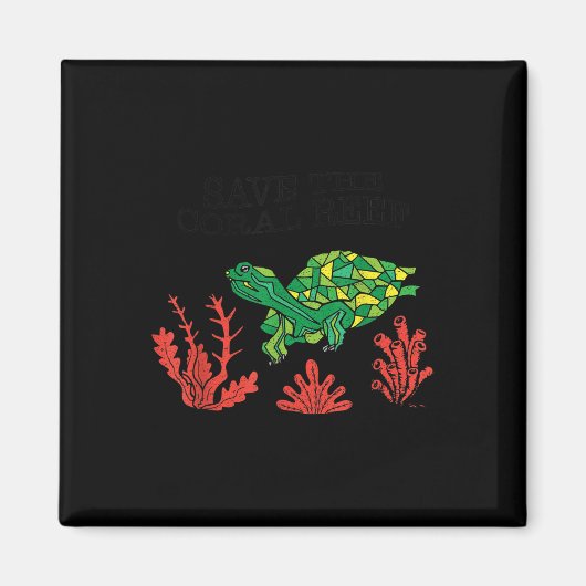 Schildpad Koraal Red het Koraalrif Milieu Magneet (Voorkant)