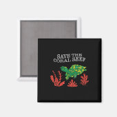 Schildpad Koraal Red het Koraalrif Milieu Magneet (Voorkant / Achterkant)