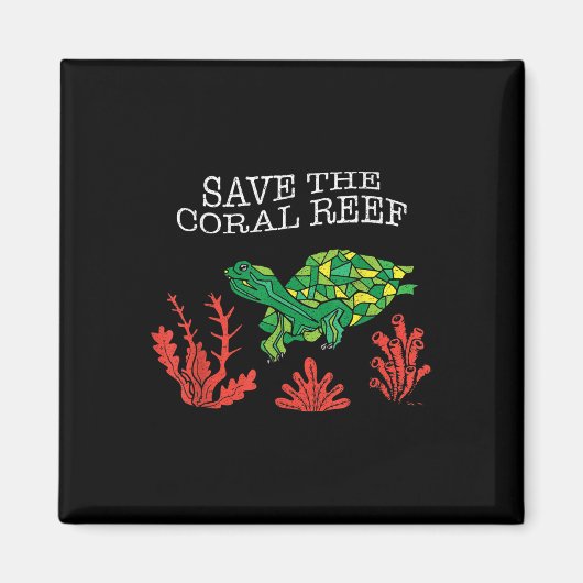 Schildpad Koraal Red het Koraalrif Milieu Magneet (Voorkant)