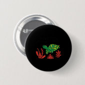 Schildpad Koraal Red het Koraalrif Milieu Ronde Button 5,7 Cm (Voorkant /achterkant)
