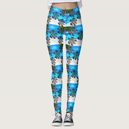 Schildpad Kunst Leggings (Voorkant)