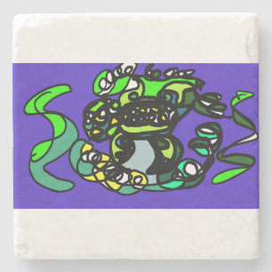 Schildpad kunst stenen onderzetter