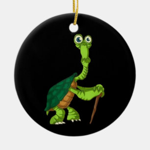 Schildpad Landschildpad Gepensioneerd Grappig Staa Keramisch Ornament