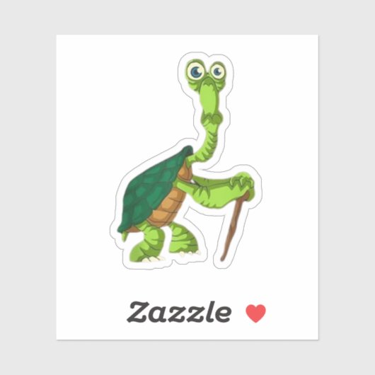 Schildpad Landschildpad Gepensioneerd Grappig Staa Sticker (Vel)