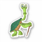 Schildpad Landschildpad Gepensioneerd Grappig Staa Sticker (Voorkant)