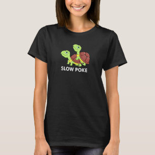 Schildpad Langzaam Poke Aangepade Cadeau Bijpassen T-shirt