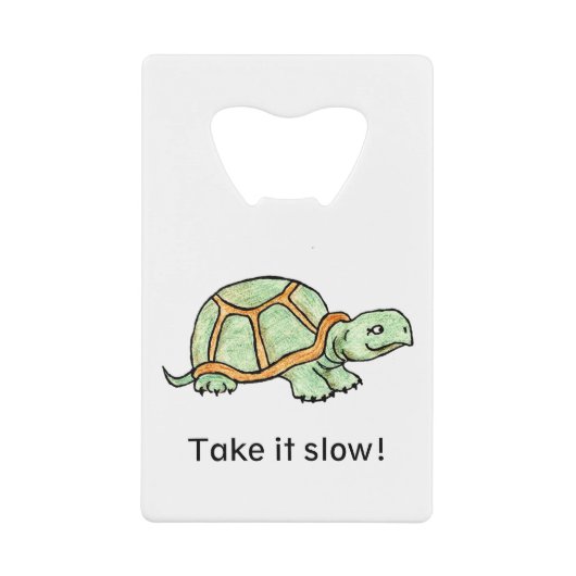 Schildpad langzamer creditkaart flessenopener (Voorkant)