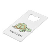 Schildpad langzamer creditkaart flessenopener (Voorkant Gekanteld)
