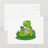 Schildpad Leest Boek Briefkaart (Voorkant / Achterkant)