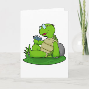 Schildpad Leest Boek Kaart