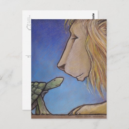 schildpad leeuw briefkaart (Voorkant / Achterkant)