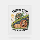 Schildpad Leeuw Grappig Acryl Bord (Voorkant)