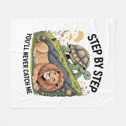 Schildpad Leeuw Grappig Fleece Deken (Voorkant (Horizontaal))