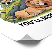 Schildpad Leeuw Grappig Poster (Hoek)