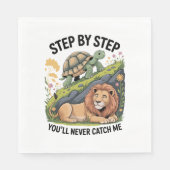 Schildpad Leeuw Grappig Servet (Voorkant)