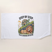 Schildpad Leeuw Grappig Strandlaken (Voorkant)