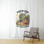 Schildpad Leeuw Grappig Wandkleed (In situ)