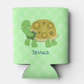Schildpad licht groen gepersonaliseerde naam blikjeskoeler (Achterkant)