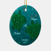 Schildpad Liefde Kerstmis Ornament (Rechts)