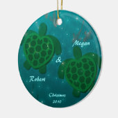 Schildpad Liefde Kerstmis Ornament (Links)