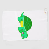 Schildpad liefde schattig dier golfhanddoek (Horizontaal)