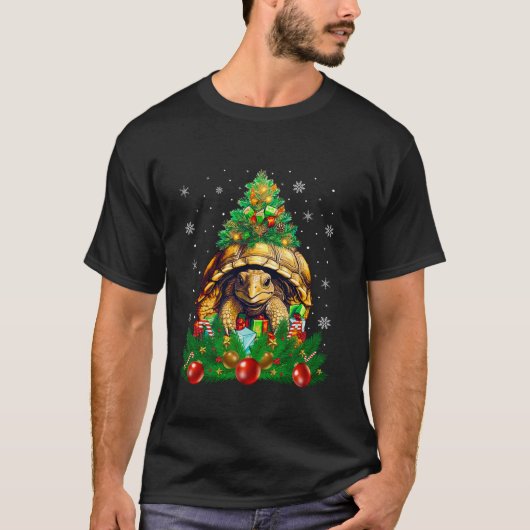 Schildpad Liefhebber Kerstboom Lichten Schildpad K T-shirt (Voorkant)
