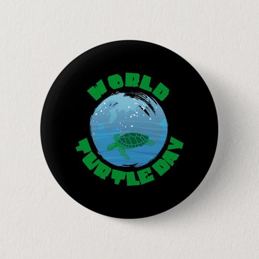 Schildpad Liefhebber | Wereld Schildpaddendag Ronde Button 5,7 Cm (Voorkant)