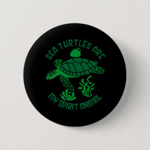 Schildpad Liefhebber   Zeeschildpadden Zijn Mijn S Ronde Button 5,7 Cm