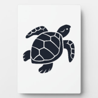 Schildpad Logo Embleem Rode-Oor Schijdschildpad Ko Fotoplaat