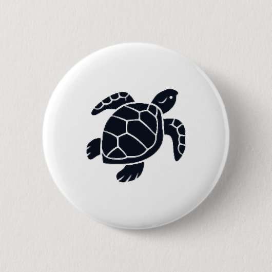 Schildpad Logo Embleem Roodwangschildpad Tortoise  Ronde Button 5,7 Cm (Voorkant)